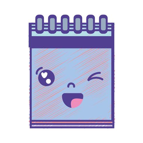 kawaii cute funny notebook tool vector