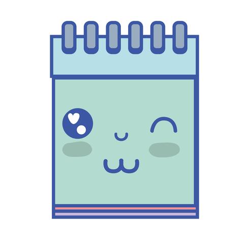 kawaii cute funny notebook tool vector