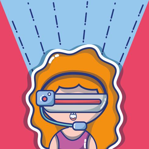 Chica Con Tecnologia De Gafas 3d Para Realidad Virtual Descargar Vectores Gratis Illustrator Graficos Plantillas Diseno gafas 3d para realidad virtual
