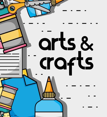 art and craft creative object design vector