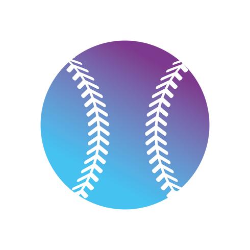 contour ball to play baseball sport vector