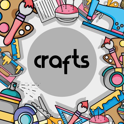 art and craft creative object design vector