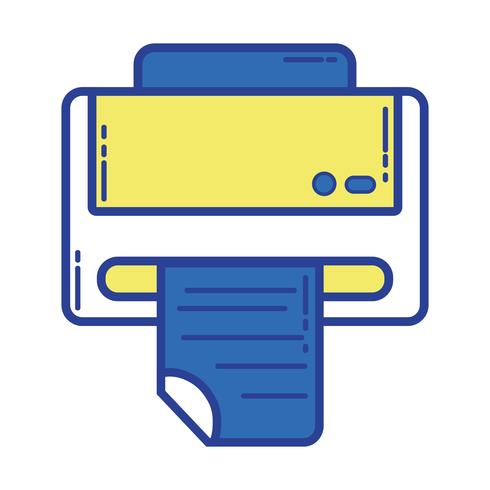 printer machine technology with business document vector