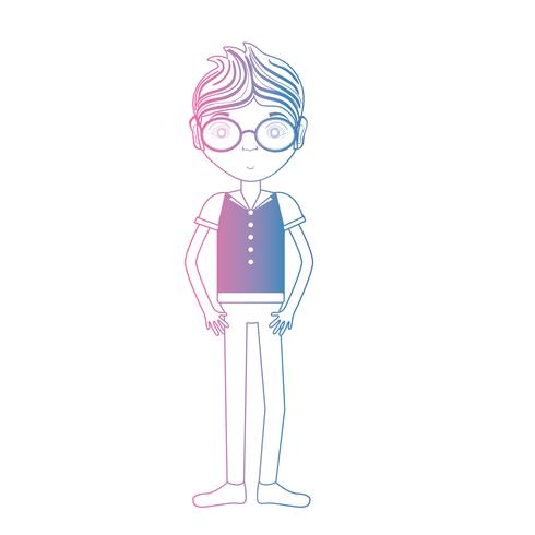 line man with glasses and clothes design vector