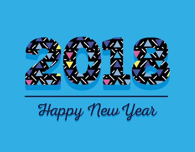 happy new year figures backgrund design vector