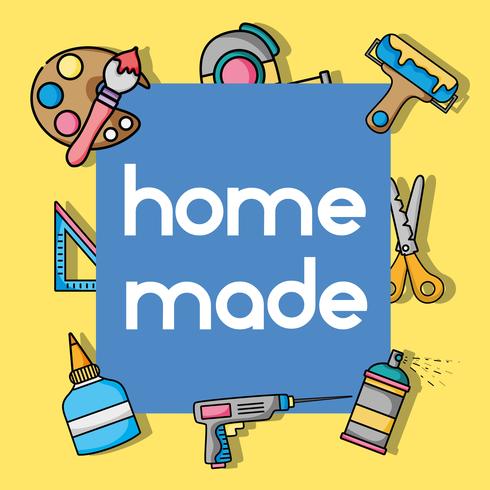 art and craft creative object design vector
