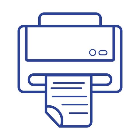line printer machine technology with business document vector