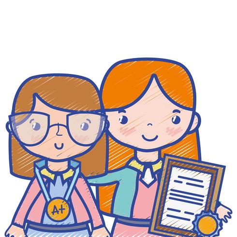 teacher with student to class education lesson vector