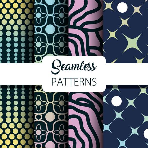 set abstract seamless graphic background decoration vector