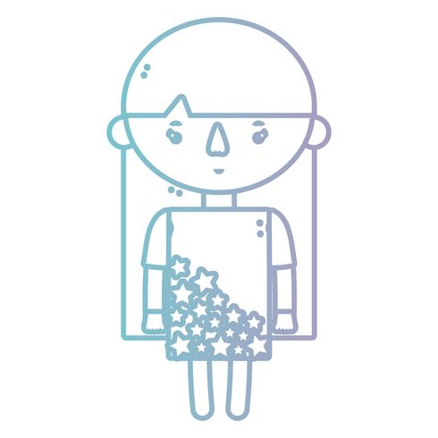 line girl with dress and hairstyle design vector