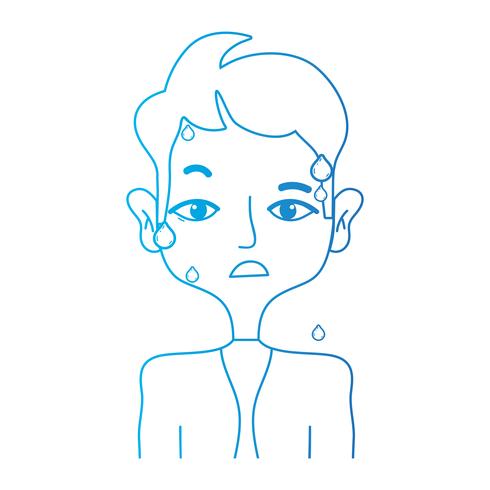 line scared man with elegant clothes and hairstyle vector