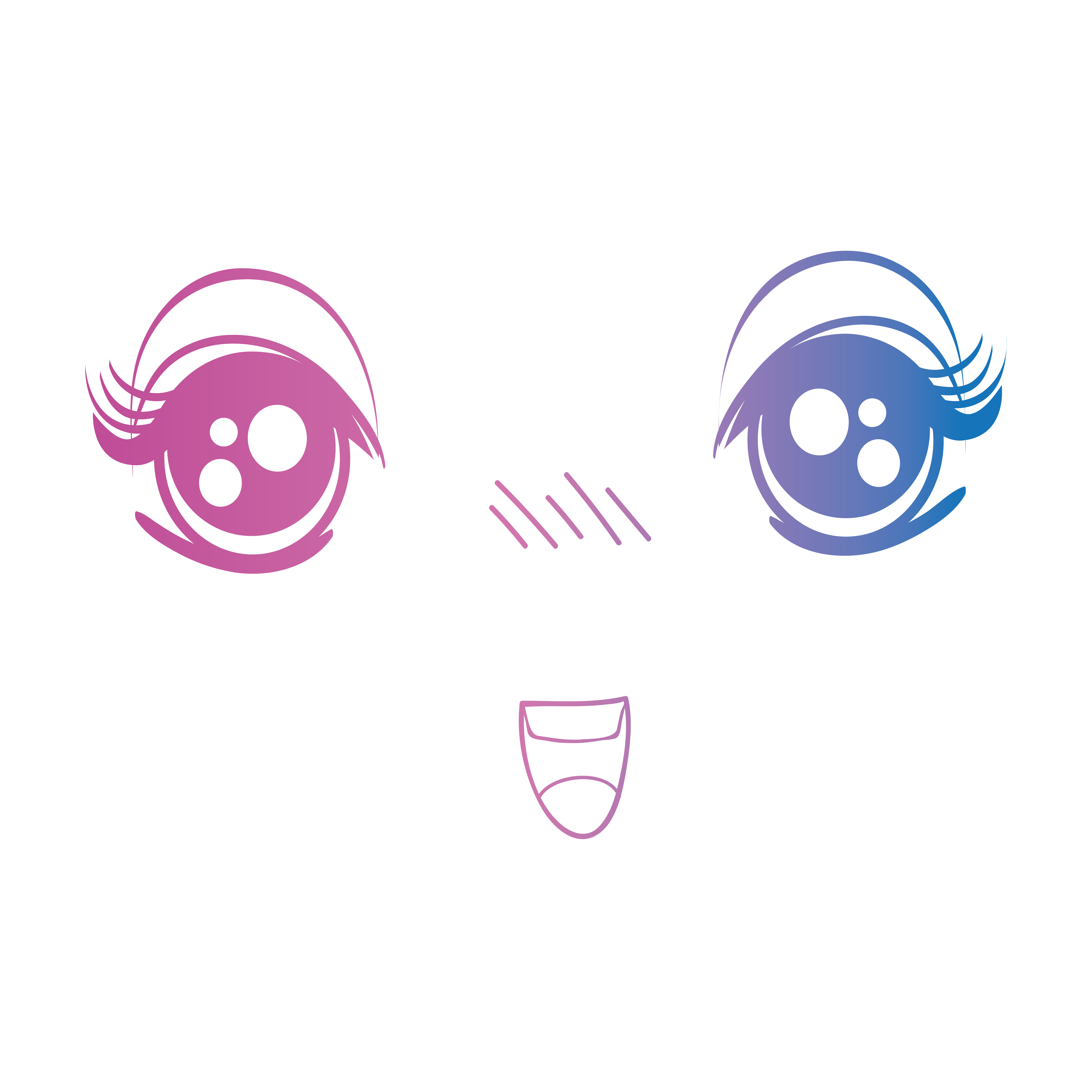 line anime girl face expression - Download Free Vectors ...