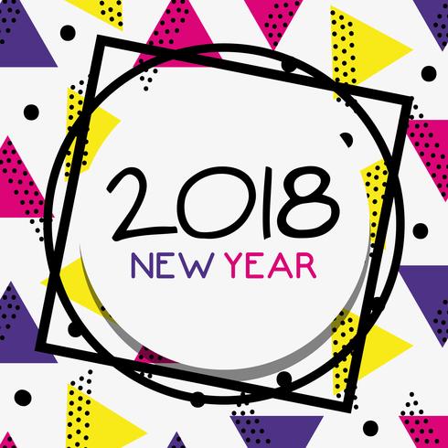 happy new year figures backgrund design vector