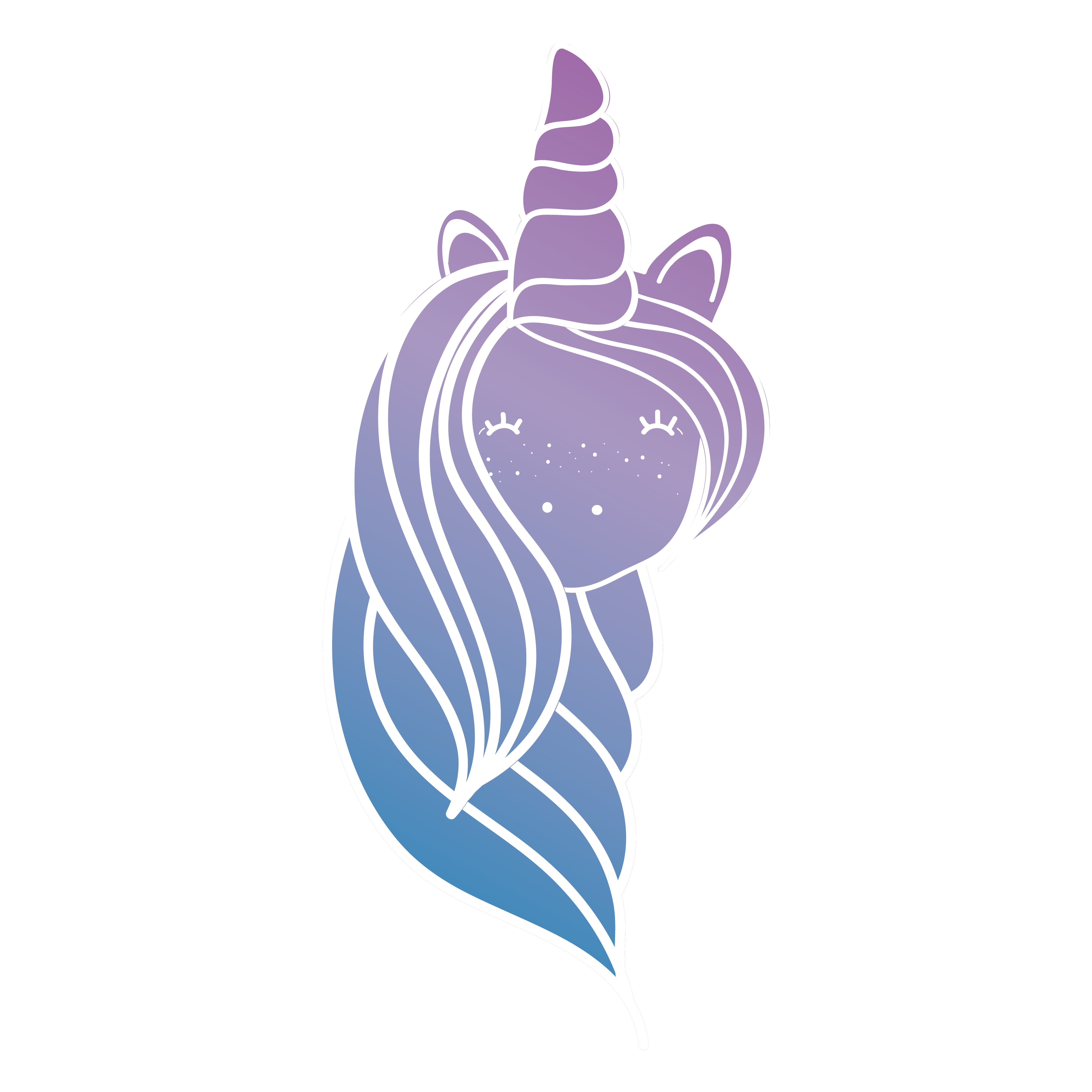 Download silhouette cute unicorn head with hairstyle - Download ...