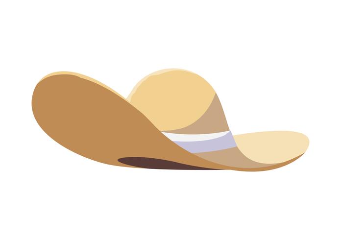 summer straw hat accessory icon vector