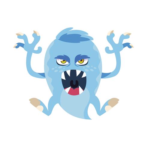 funny monster comic character avatar vector