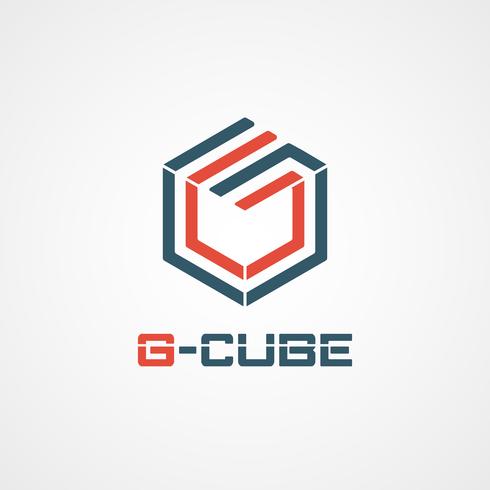 Logotipo del cubo g vector