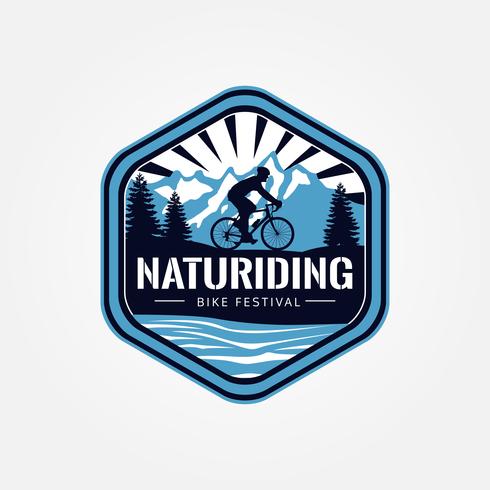 Nature Riding Bike Logo vector