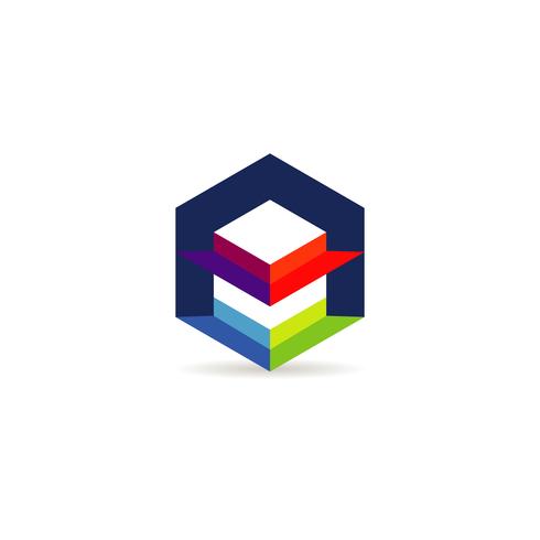 Hexagon Colorful Logo vector