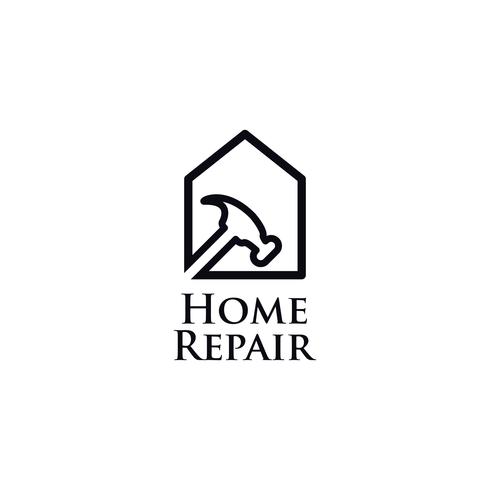 reparacion de casa linea arte logo vector