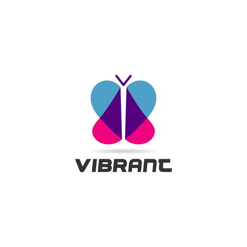Logotipo de mariposa colorida abstracta vector