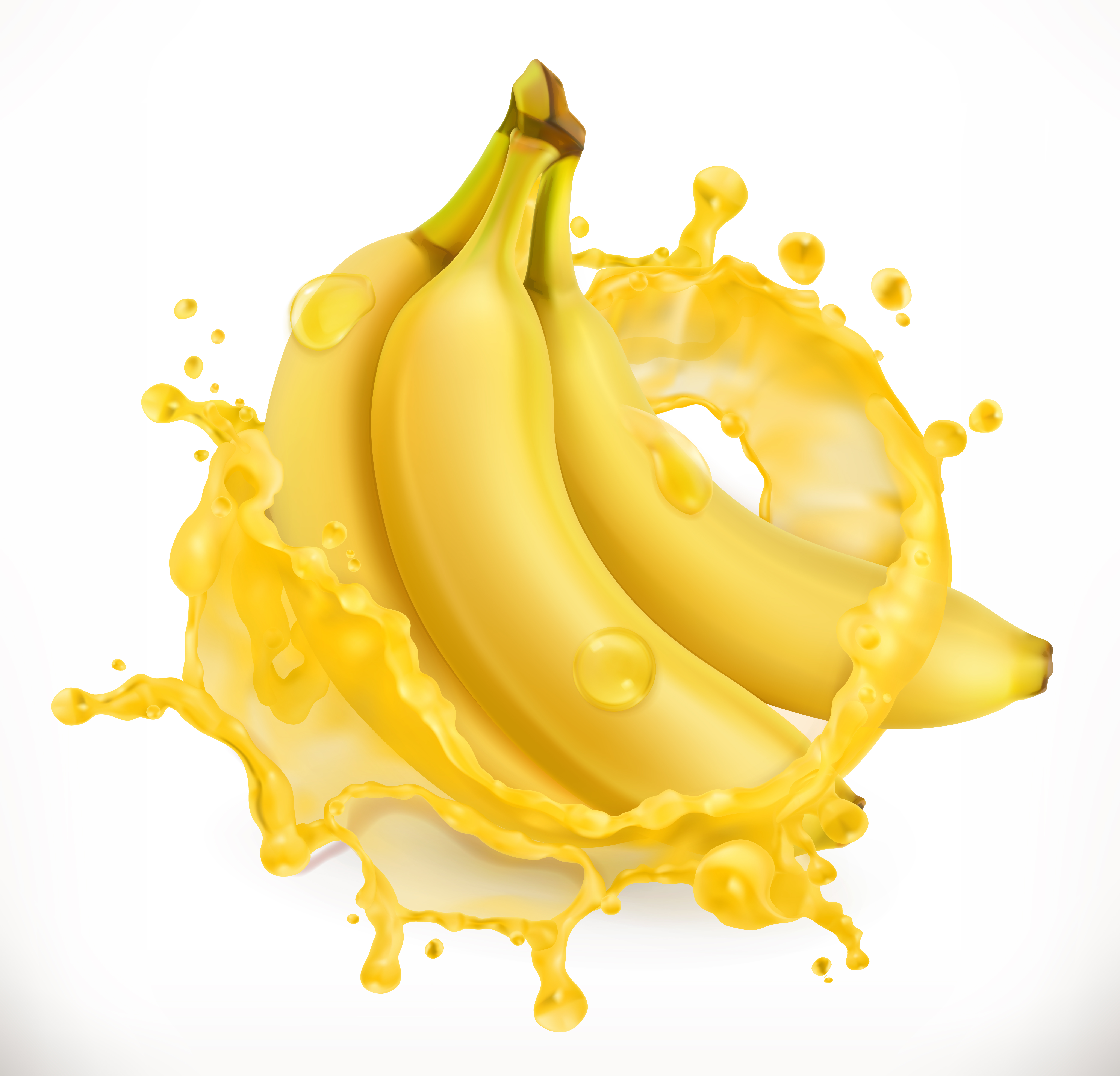 Banana with juice splash Download Free Vectors, Clipart Graphics