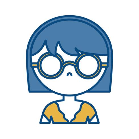 girl with glasses icon vector