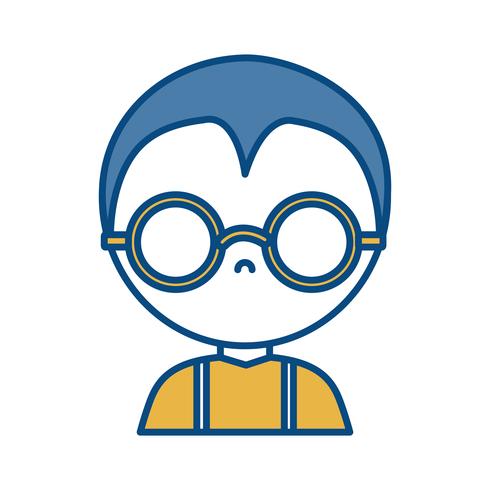 icono de hombre con gafas vector