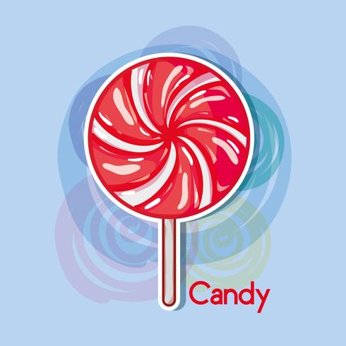 red and white lollipop vector