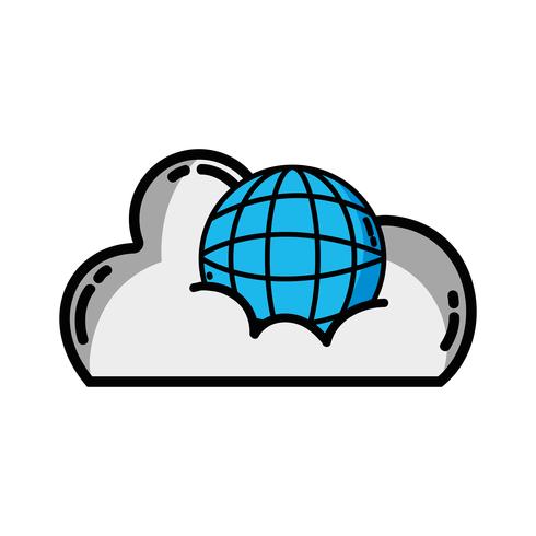 cloud data with global connection server vector