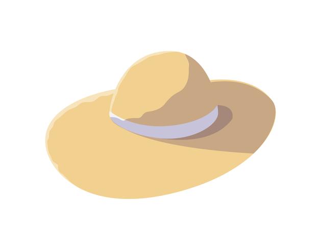 summer straw hat accessory icon vector