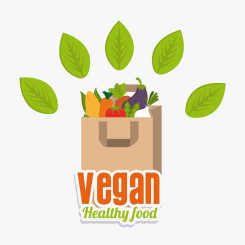 Diseño de comida vegana. vector