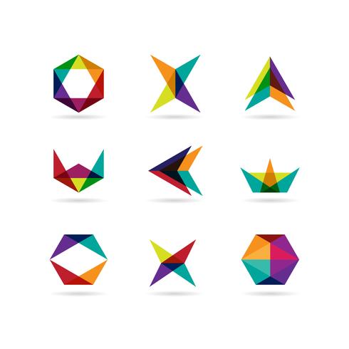 conjunto de logotipo de forma de geometría vector