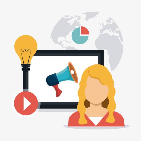 Digital and social marketing professional vector