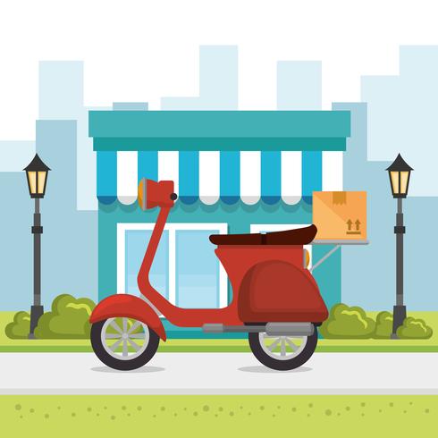 motorcycle delivery service icon vector