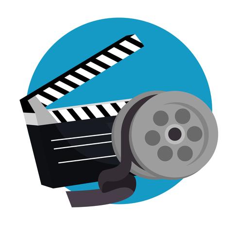 iconos de la producción de cine clapper vector