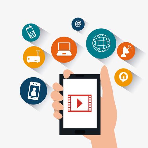 Digital and social marketing vector