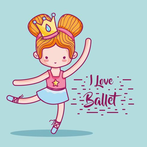 girl practice ballet to elegant preformer vector