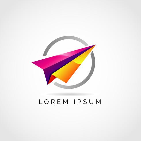 Colorful Paper Plane Logo vector