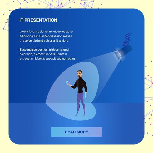 Man Speaking Under Spotlight vector