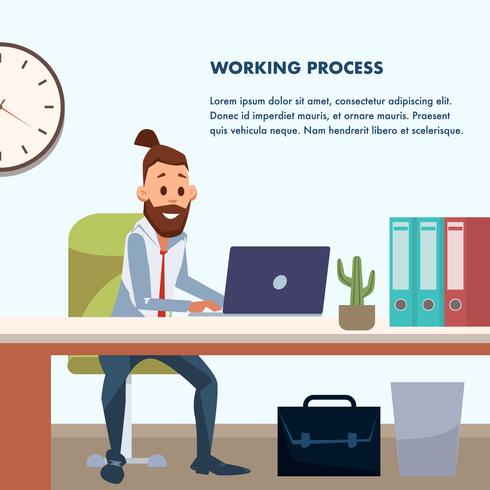 Casual BusinessMan Working At Office Desk vector