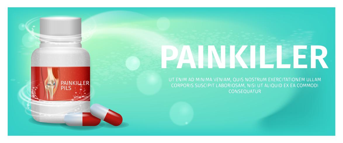 Banner Advertisement Packaging Painkiller Pils vector