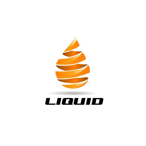 Liquid Oil Ribbon Logo vector