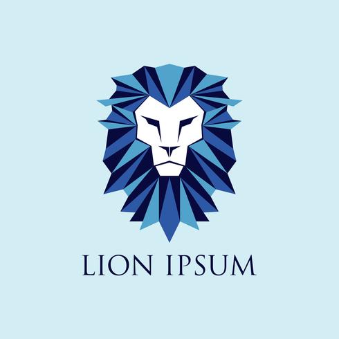 Logotipo de león azul vector