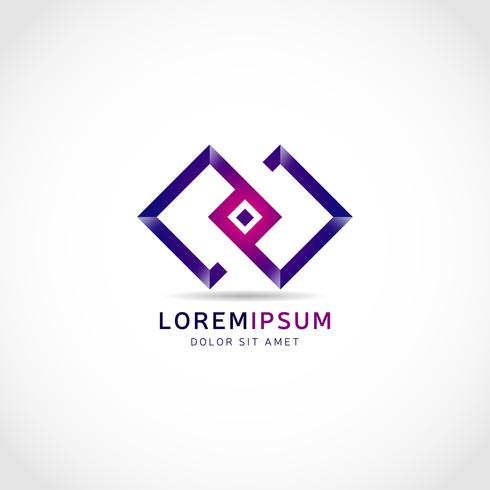 Purple Linked Squares Logo vector