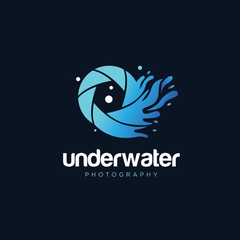 Logotipo de fotografía submarina vector