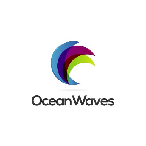 Abstract Colorful Waves Logo vector