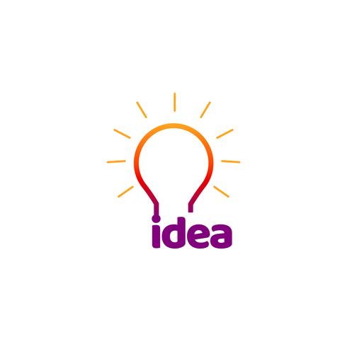 Idea colorida bombilla logo símbolo vector