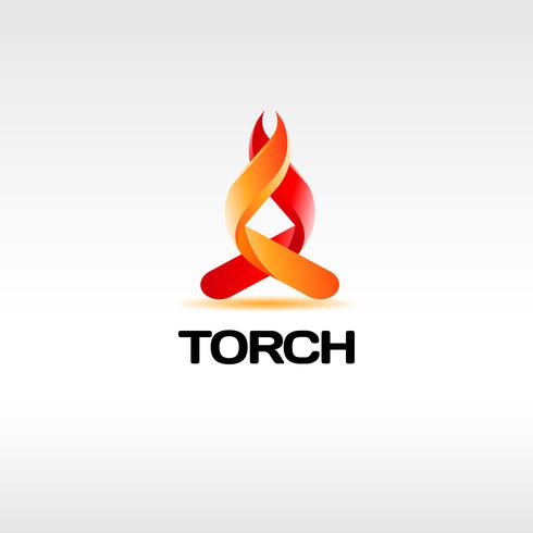 Logo de la antorcha de fuego vector