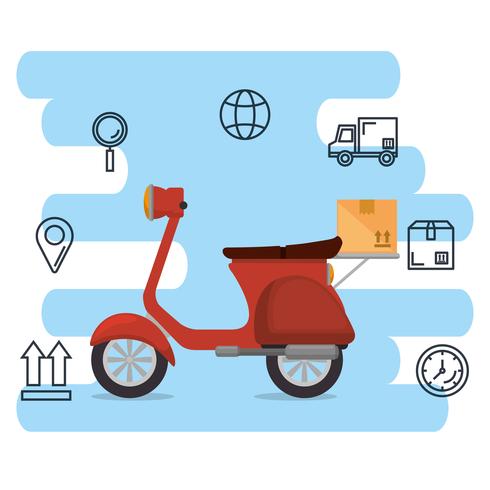 motorcycle delivery service icon vector